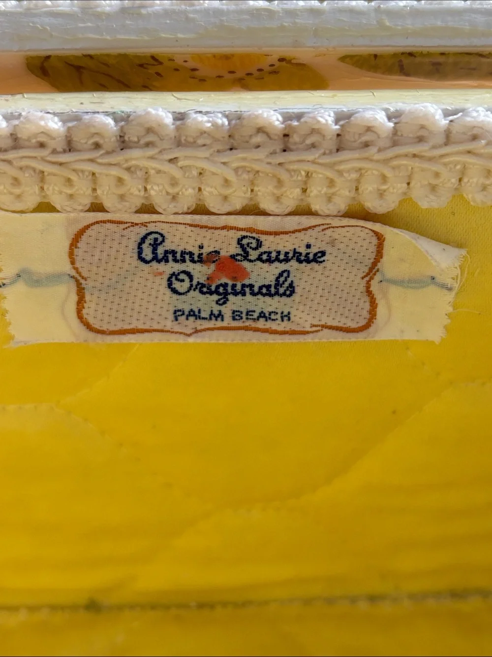 Vintage Yellow Floral & Fruit Decorative Box